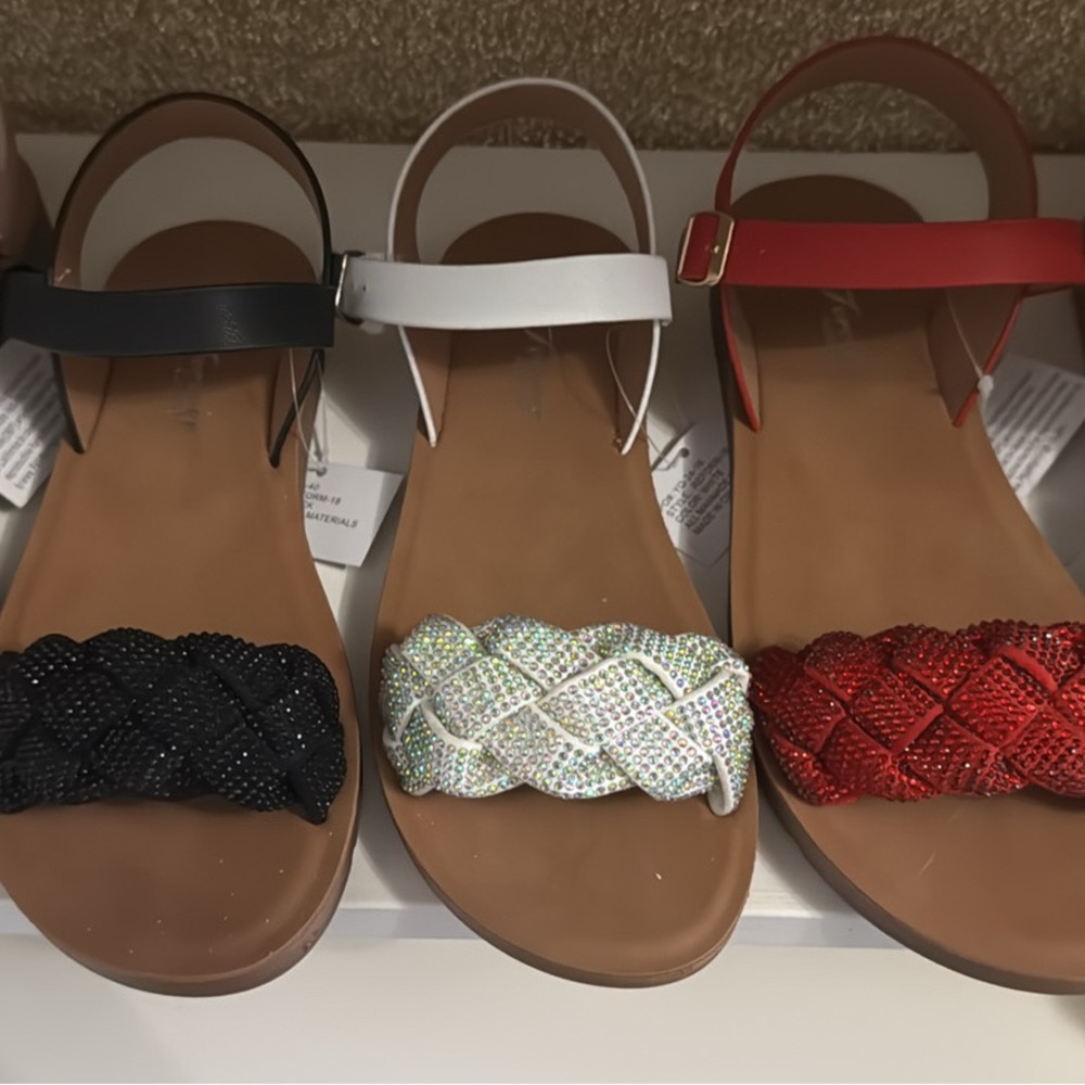 Forever Link Women's Sandals - Black, White, and Red
